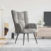 Vidaxl Armchair, Light Gray, Upholstered In Velvet