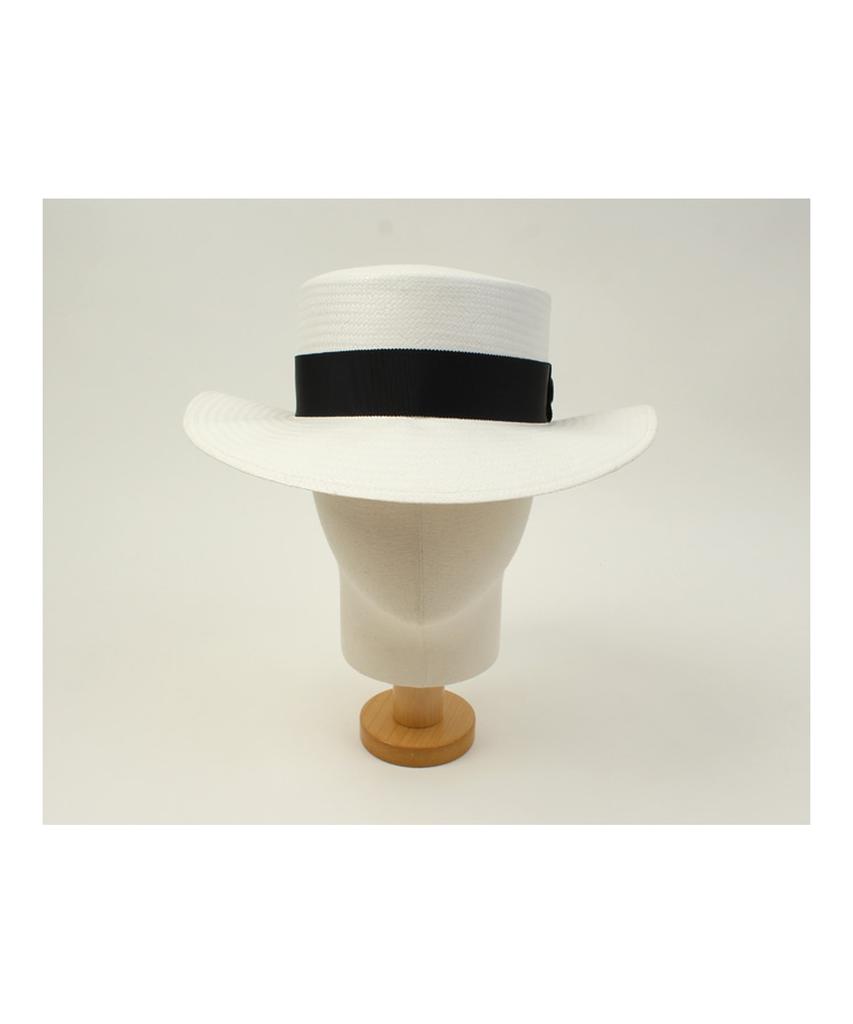 Yunibeosyeolkemiseuteuli White Flat Long Panama Hat Bk Panama Hat