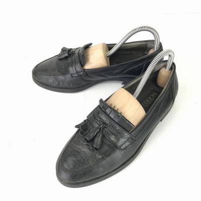 Madras Modello Kožené Mokasíny s Třásněmi 24.5 Černé(POUŽITÝ)