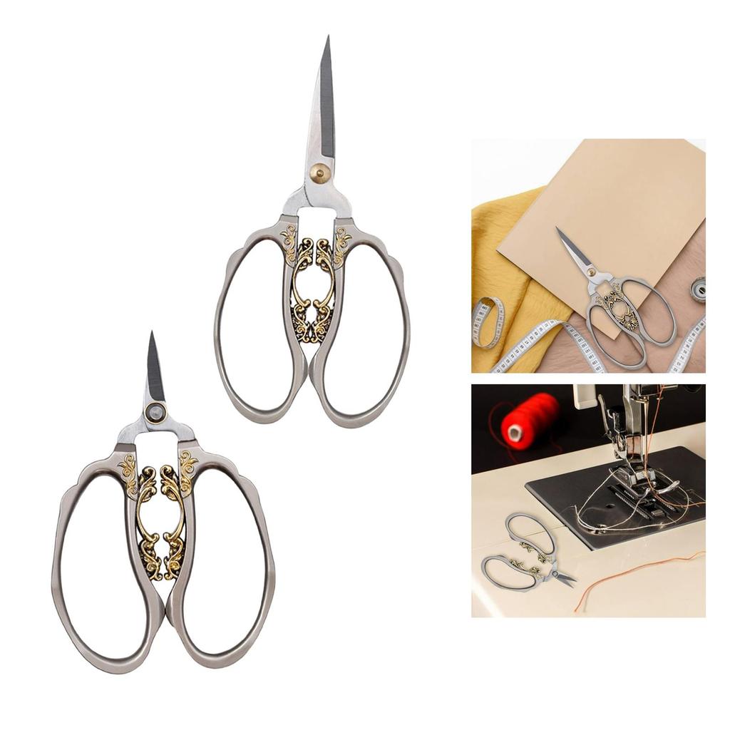 Retro Style Sewing Scissors Art Work Crafting Tool Shears Needlework Threading Stitch Tailor