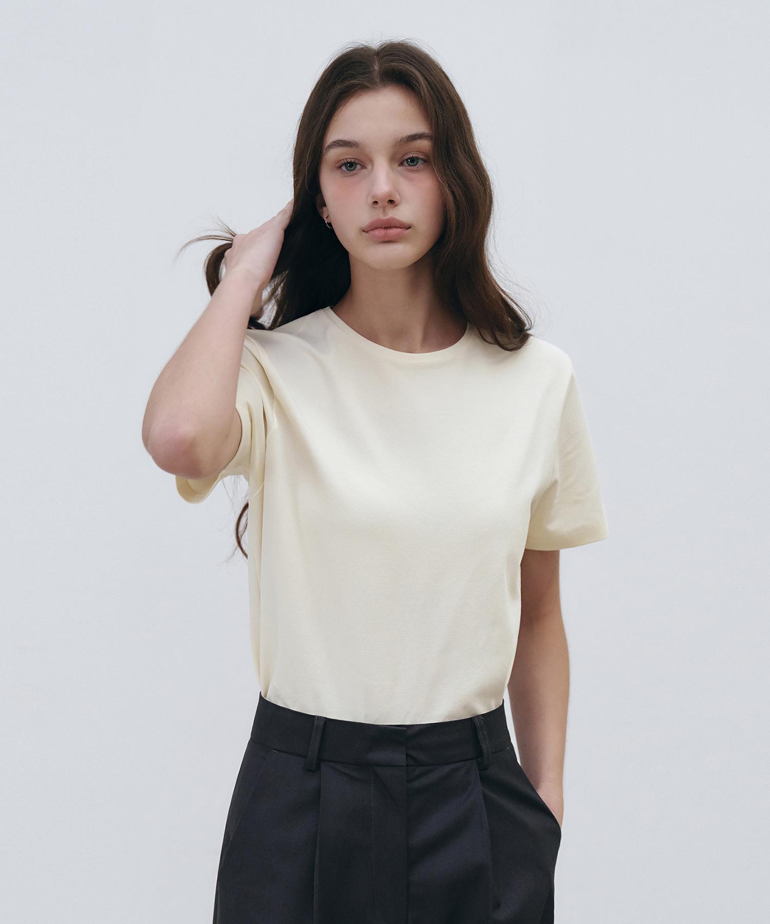 Roeil Solid Basic Short Sleeve T-Shirt - Yellow Free