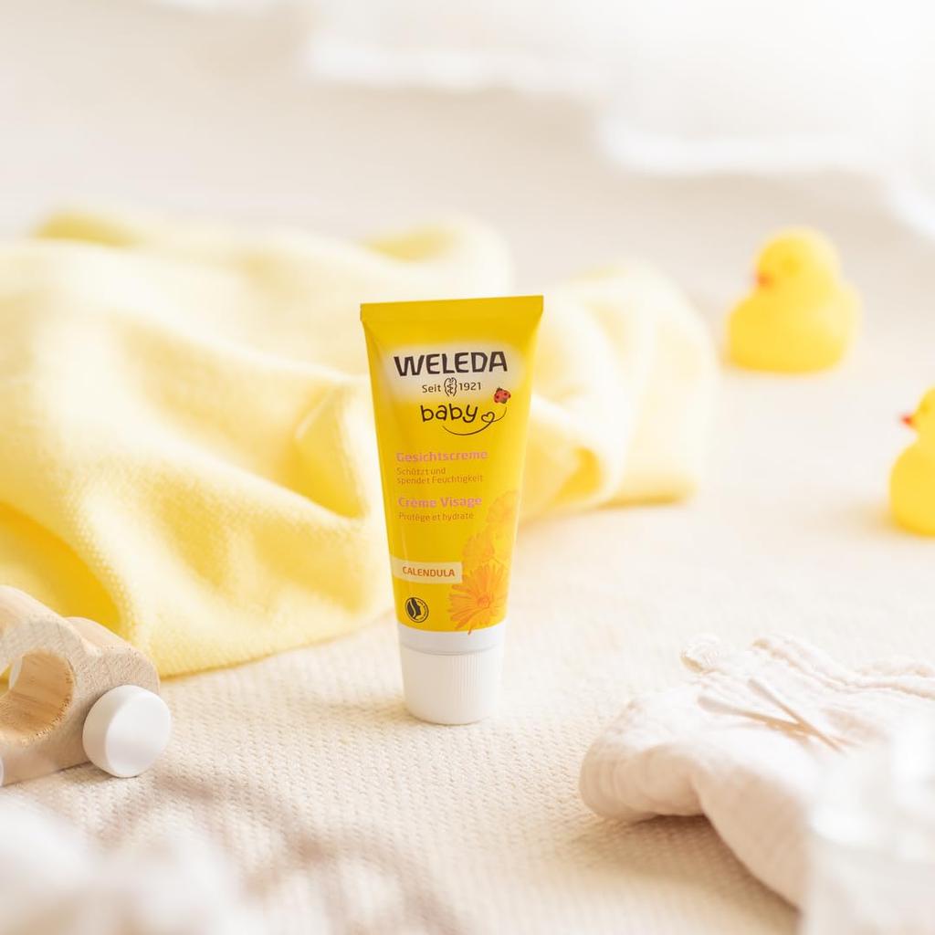 WELEDA Calendula Baby Facial Cream 50mL Moisturizing Protecting Face Cream with a Gentle Herbal Scent and Naturally Derived Organic [Official] &