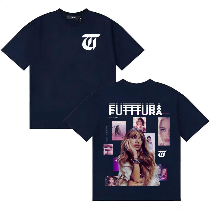 hot Singer TINI Futtura 2026 fashion album merch Unisex Tshirts Unisexs Womens Short Sleeve streetwear High Quality Oversized Tees
