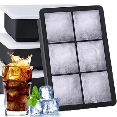 4/6/8 Grids Silikon Lebensmittel Eis Block Form Wiederverwendbare Einfach-Release Quadratische Form Eis Formen DIY Haushalt Küche Bar Zubehör