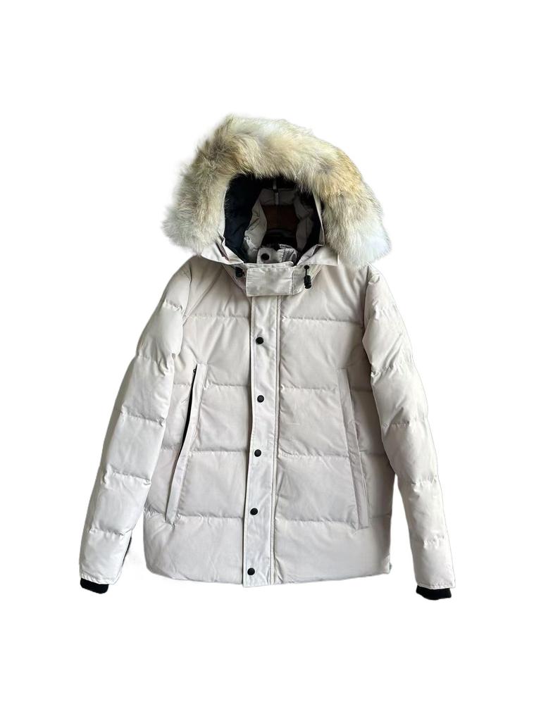Wyndham Parka Jiacket Fur and Badge Goose Down Jacket Men's and Women's Clothing
