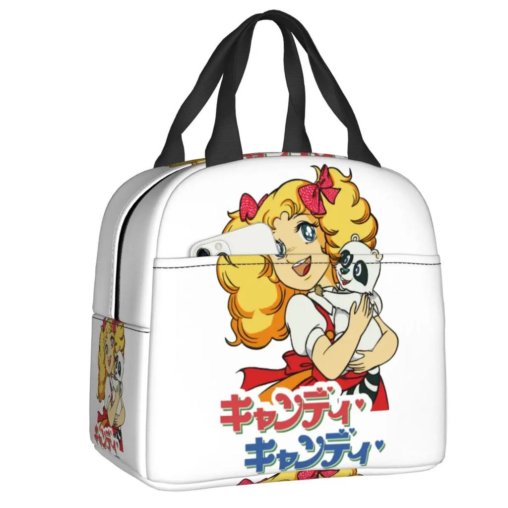 Candy Candy Thermal Insulated Lunch Bags Women Animated Anime Movies Portable Lunch Container School Travel Storage Food Box