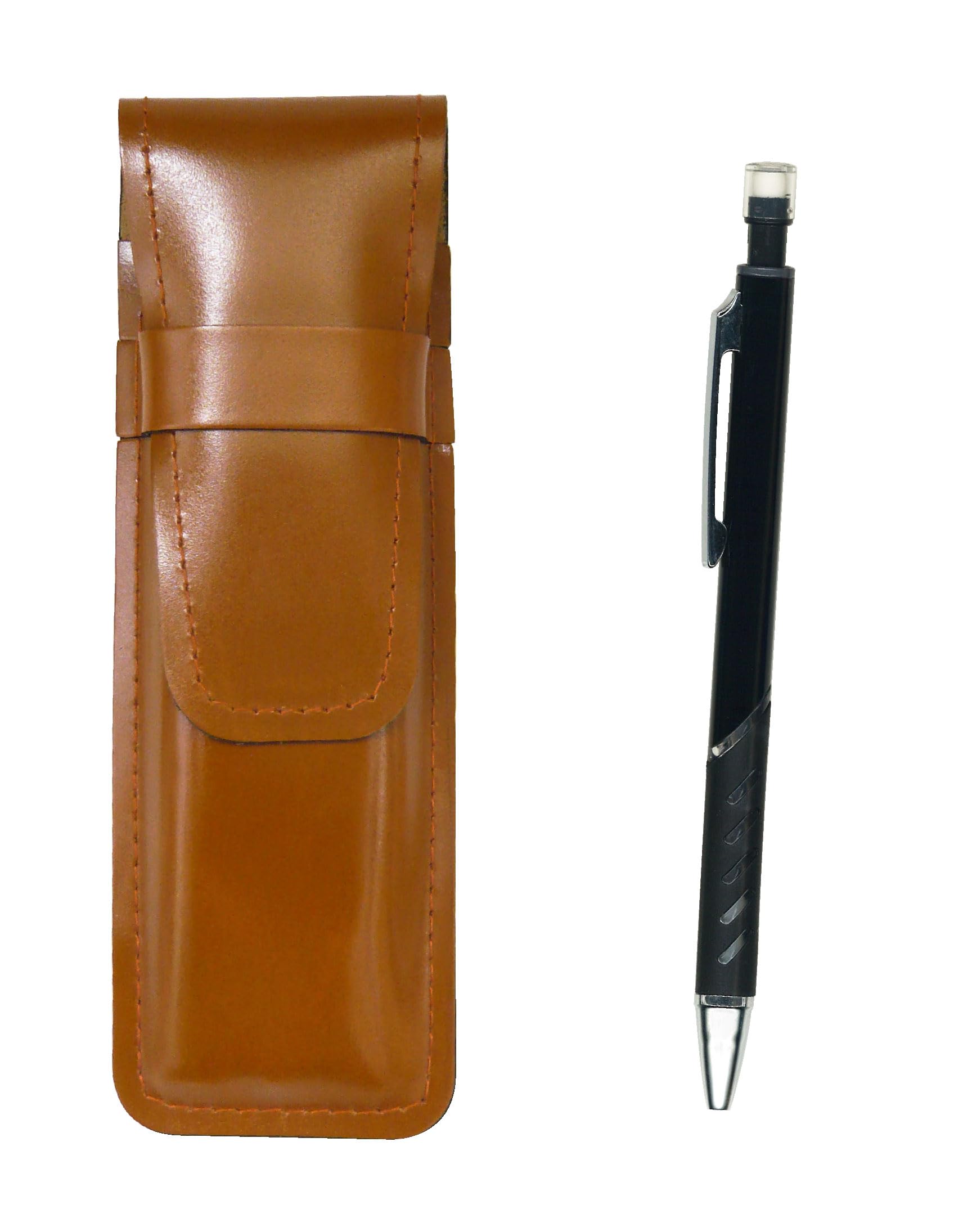 

Тонкий пенал из коровьей кожи коричневого металлического цвета механический карандаш черный T23-ASC-SI2067SP-B чёрный