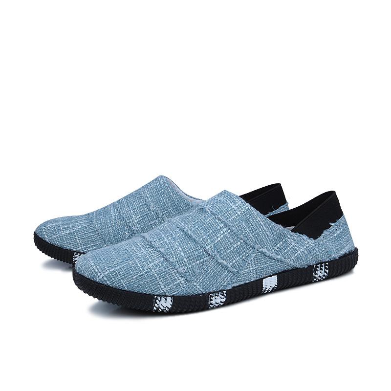 

Повсякденне взуття для чоловіків на весну-літо, корейська версія, на плоскій підошві, взуття босоніж для ледачих людей, чорне взуття для ходьби для носіння 39 синій