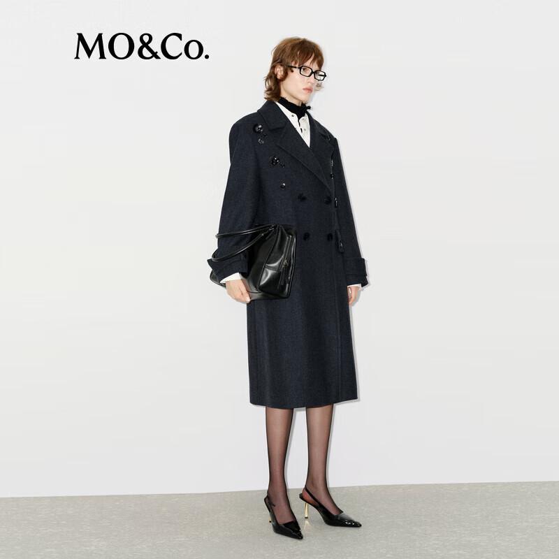 MO&Co. 100% Wool Double-Faced Embellished Coat