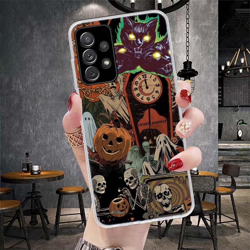 October Fall Halloween Spooky Pumpkin Phone Case For Samsung Galaxy A71 A51 A41 A31 A21S A11 A70 A50 A40 A30 A20E A10S A20S A6 A