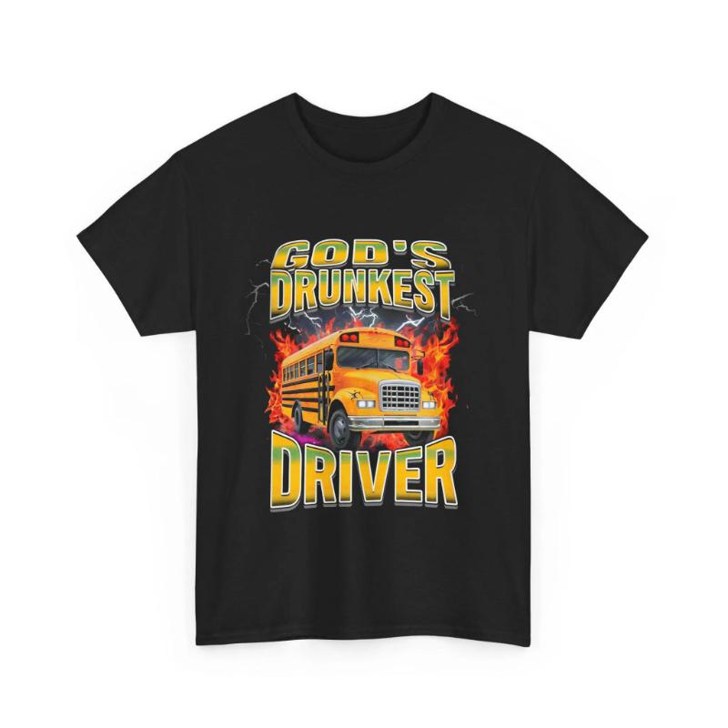 Gods Drunken Driver Tshirt Fun Meme Offensive Tshirt Summer Mens and Womens Cotton Comfortable Short Sleeve M