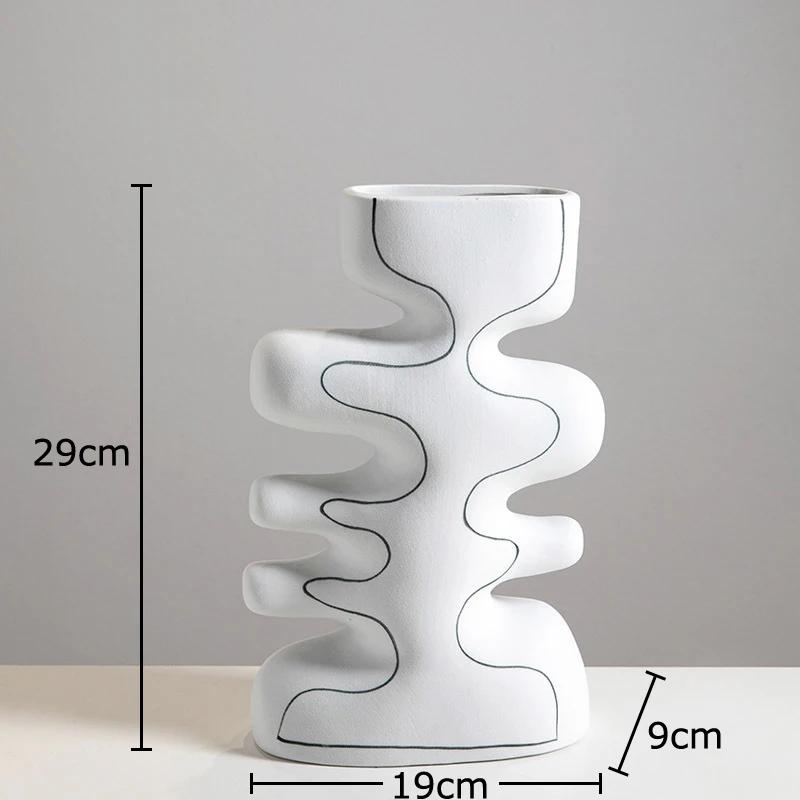 

Минималистичный полосатый дизайн керамическая ваза цветочные горшки украшения для стола ваза для цветочной композиции эстетический декор для комнаты