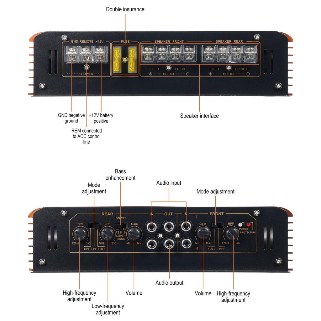 Wudi Audio Systems, 4 Channel Car Amplifier, 4 X 100W 4 16 Ohm Stable Audio Power Amplifier