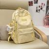 Schoolbag Korean version ins Sweet student schoolbag Color bow schoolbag Solid color polka dot student schoolbag Large capacity schoolbag
