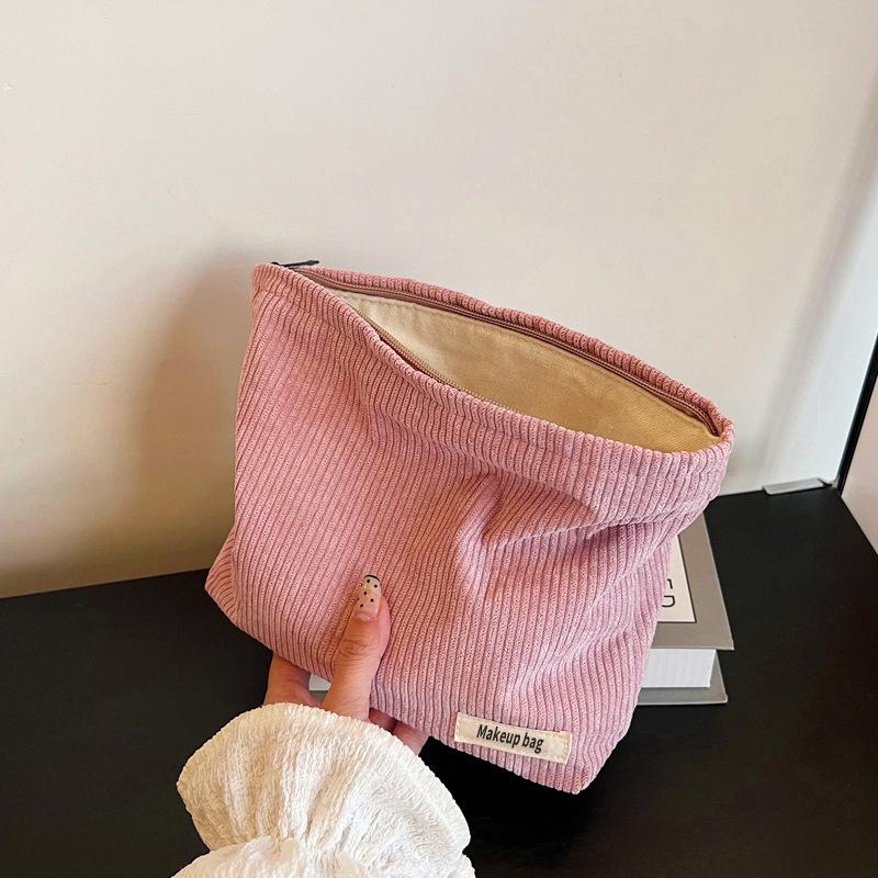 Women's Large Capacity Corduroy Travel Makeup Bag & Convenient Clutch