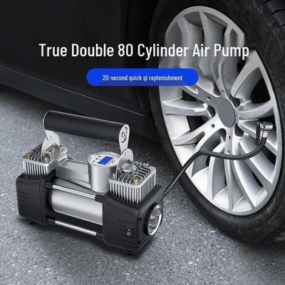 150W Dual Cylinder Car Air Pump with Automatic Stop for High Pressure Tires