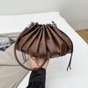 Luxury Shoulder Bag For Women Brand Designer Handbag And Purse 2025 New Striped Pleated Bucket Bag Fashion Clutch Bag