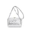 2026 Nuova Borsa da Donna in Vera Pelle Moda Intreccio Mini Borsa per Fotocamera Guscio a Cuscino Borsa Piccola a Spalla Singola Borsa a Tracolla Transfrontaliera