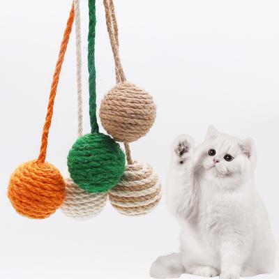 Pet Sisal Rope Weave Ball Cat Teaser Play Chewing Rattle Scratch Catch Toy DIY Interactive Scratch Chew Toy Accessoryies