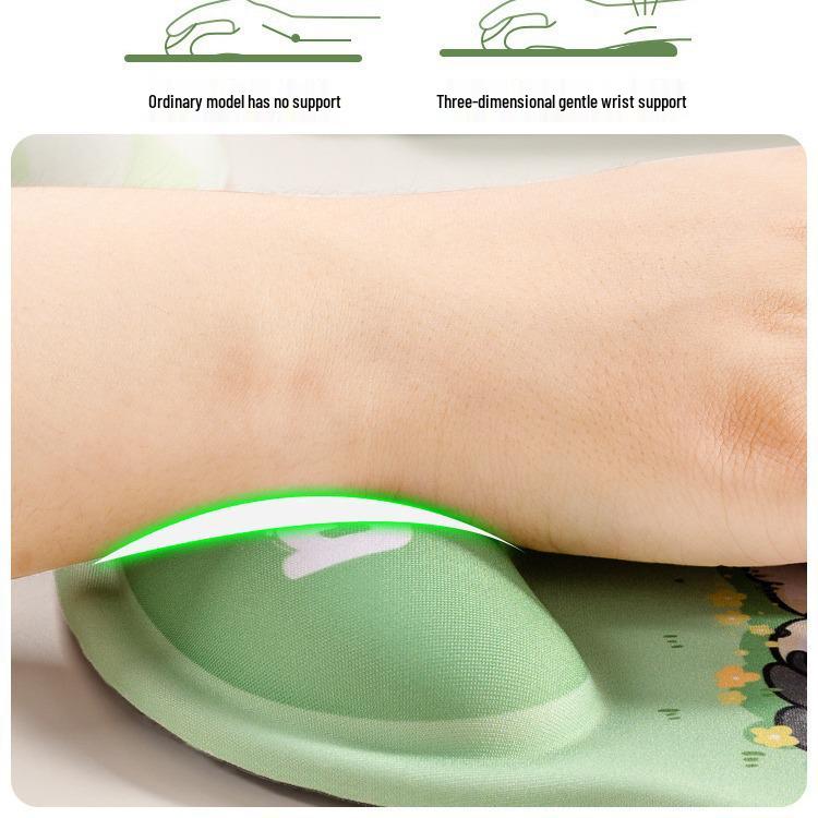 Panda Wrist Support Mouse Pad with Memory Foam - Women's Office Wrist Protection