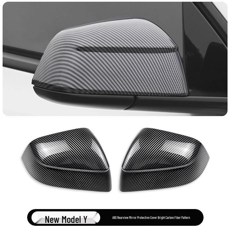 Carbon Fiber Pattern Rearview Mirror Cover for Tesla Model Y/3