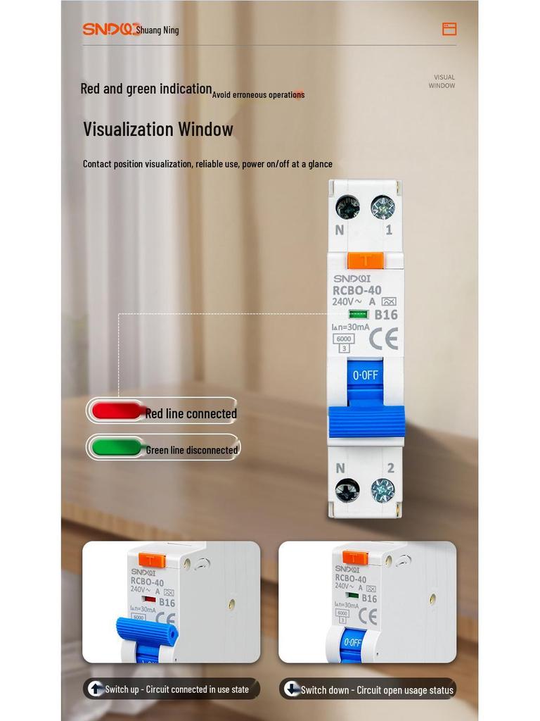 High-Sensitivity RCBO Miniature Circuit Breaker with Multiple Specifications