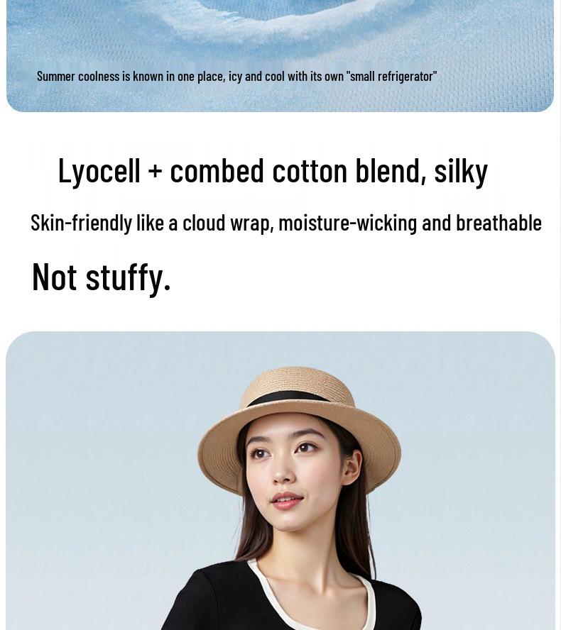 Women's Plus Size Tencel Short Sleeve Antibacterial Slimming T-Shirt