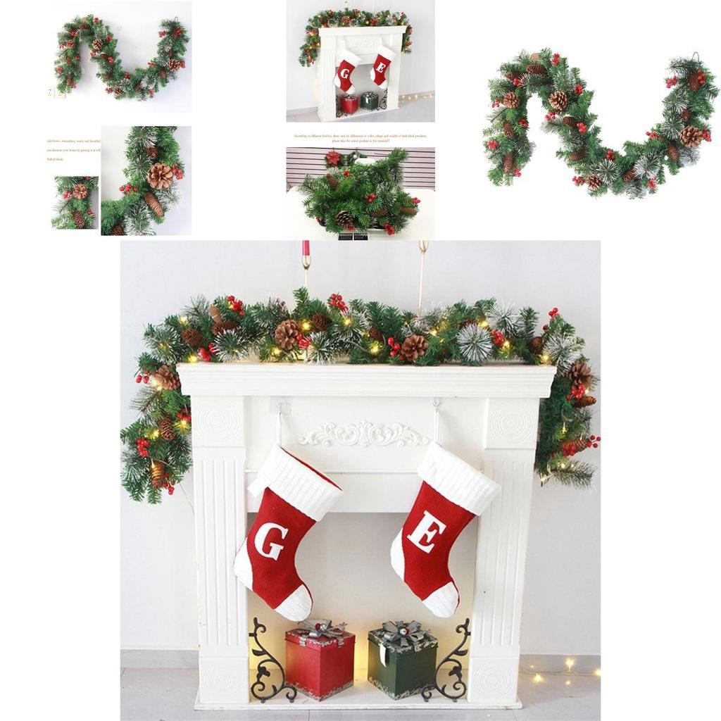6/9ft Christmas Mantle Garland With Bright Led Lights For Holiday Cheer**