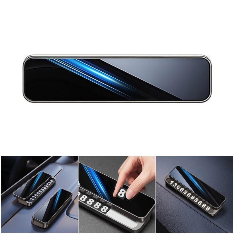 Accessorio Auto Adesivo Targa Parcheggio Temporaneo per Auto Cruscotto Auto Targa Numero di Telefono Targa Nascondi Numero di Telefono