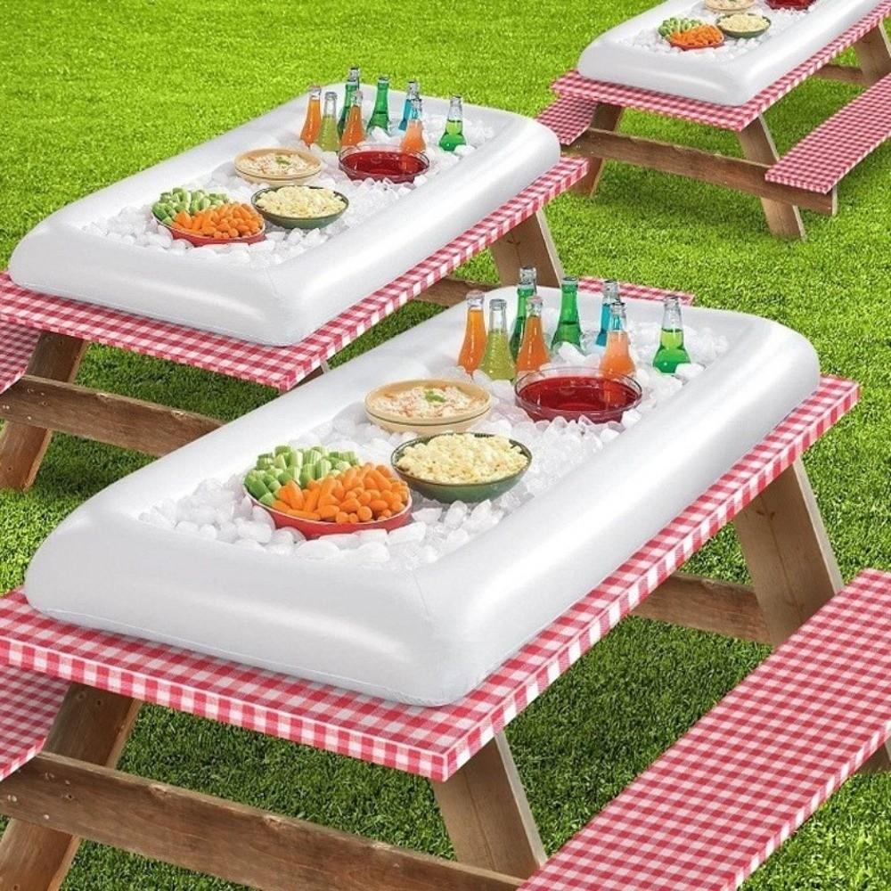 Multi-functional Inflatable Serving Bar PVC Pool Float Tray Inflatable Floating Tray Camping