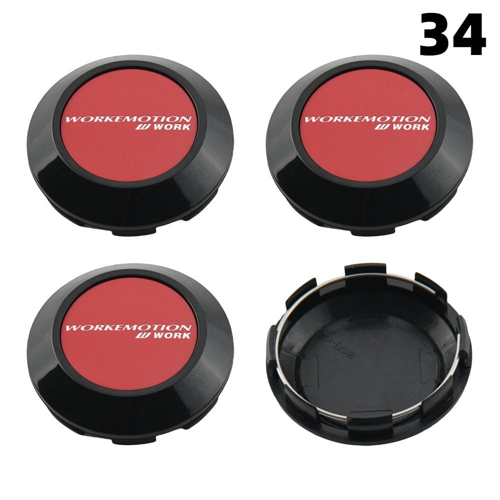4PCS OD 76MM / ID 72MM Cap For Rims WORK EMOTION EQUIP MEISTER VS Emblem Wheel Center Cap Sport Car Logo Wheel Cover Hub Caps