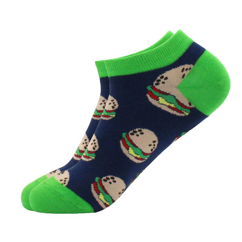 springtime Fashion Colorful Cotton Mens Socks Harajuku Stripe Art oil painting Animal Print Funny Happy Ankle Socks