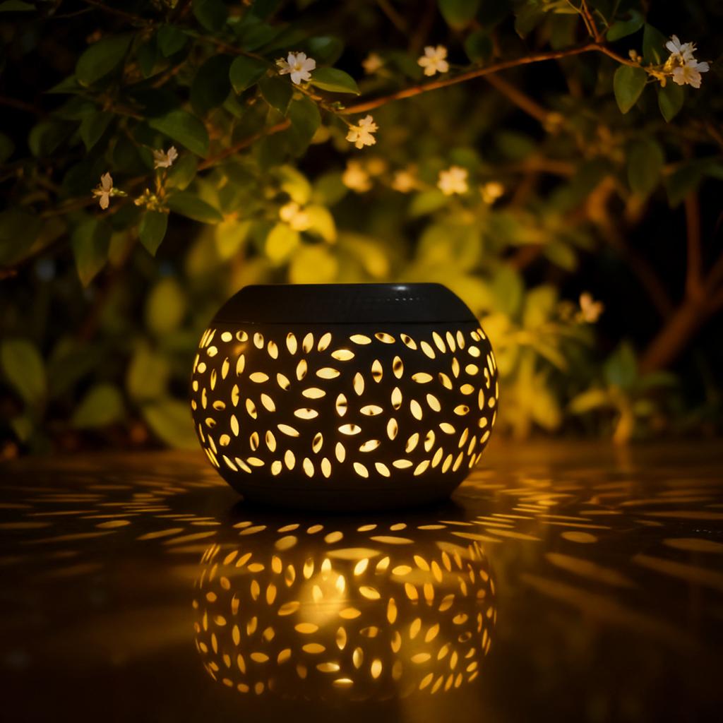 JYL TS/093,Hollow Iron Solar Light for Garden Layout Landscape Lamp Villa Balcony Ambient Decor Night Lamp