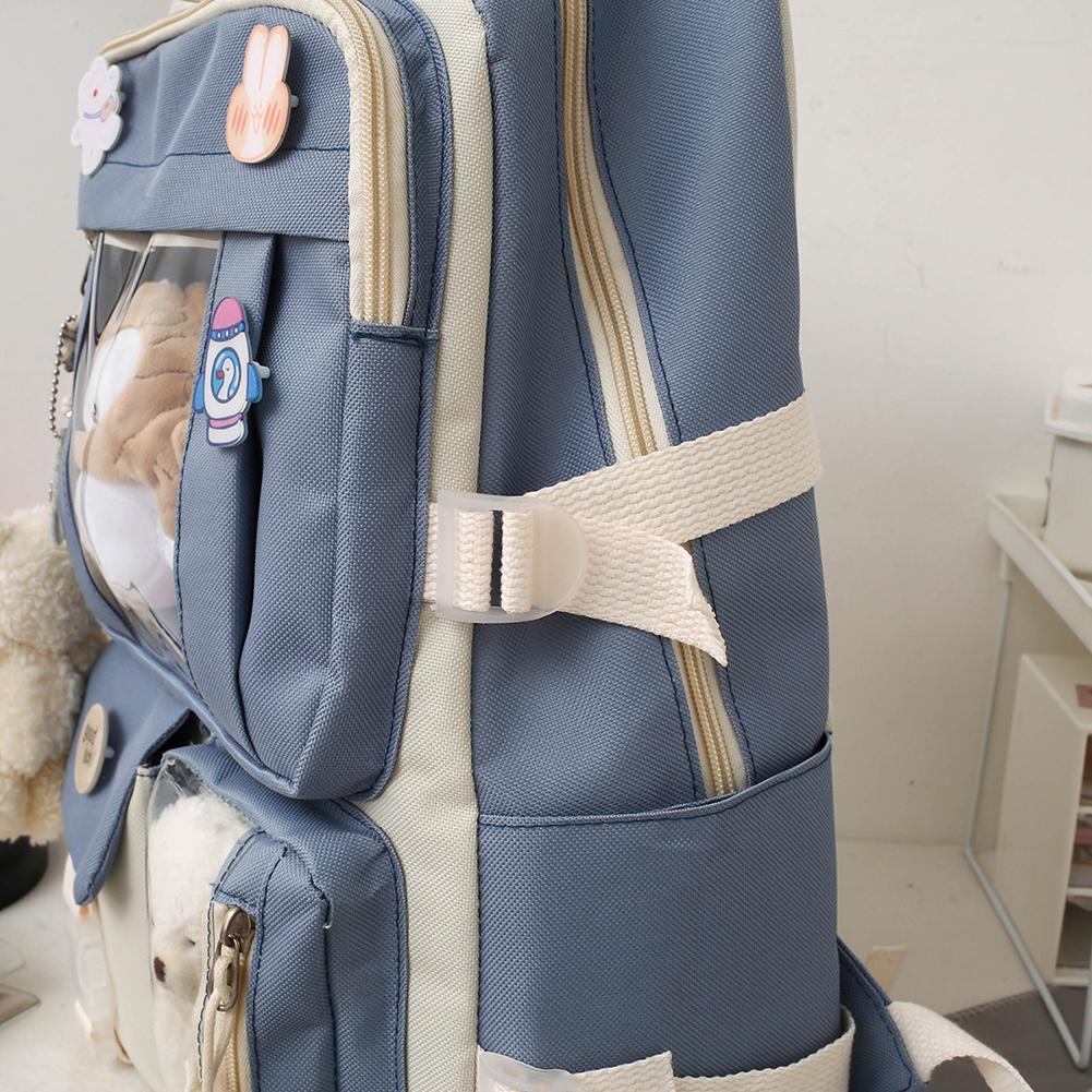 5 Pcs Set Kawaii Girls Backpack Women Travel Backpack Tote For Student School Bag Teenager Girls Schoolbag Book Bags Pencil Case