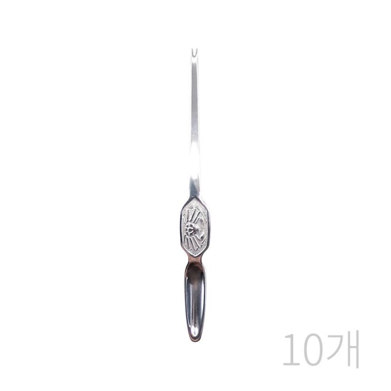 1 set of 10 stainless steel crab meat forks