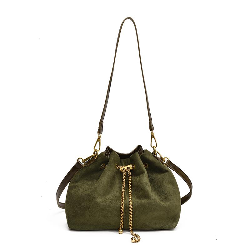 

Soft Simple Commuting Crossbody Bags Faux Suede Sewing 2026 Bags for WomenThread Solid Color String Women s Handbags зелений