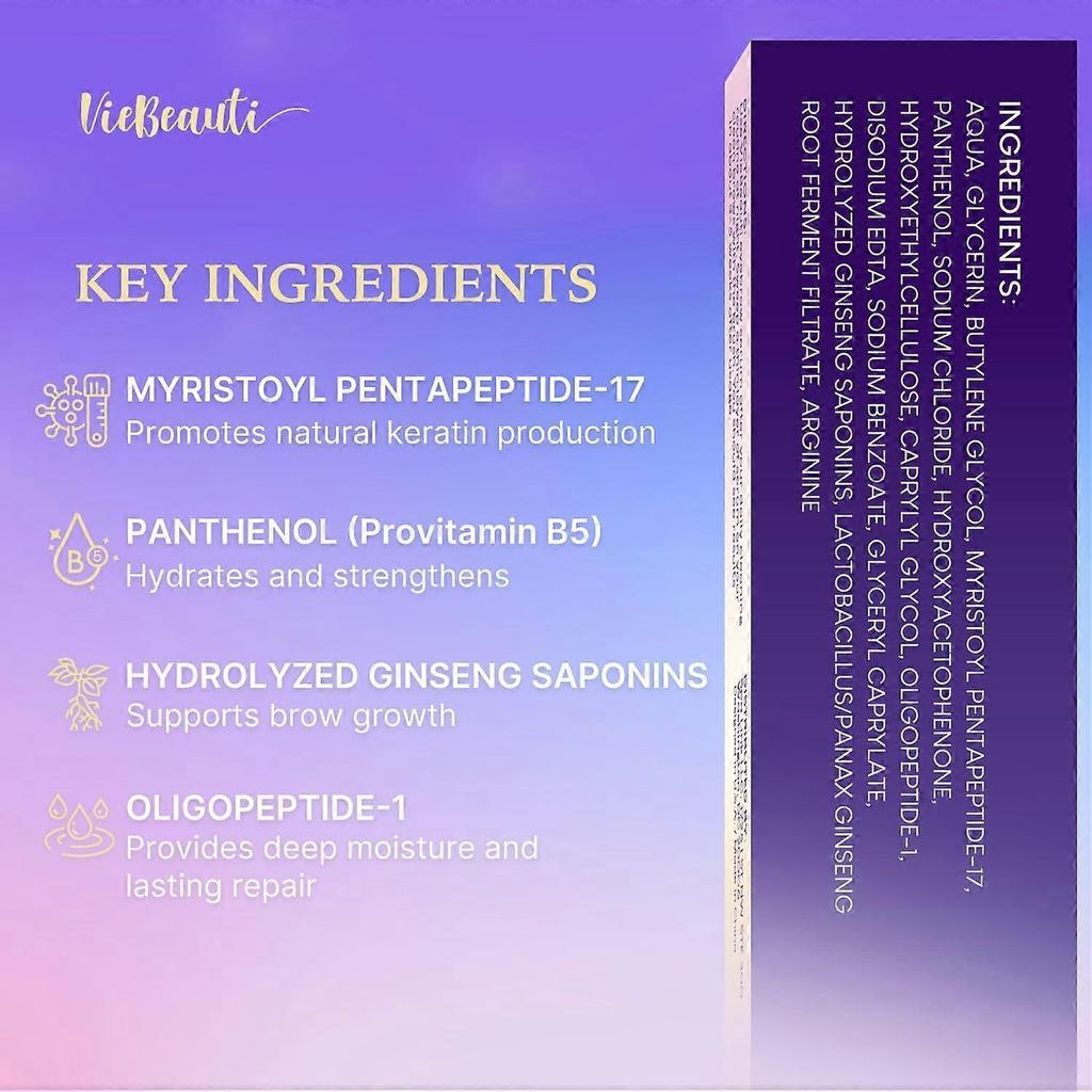 Eyelash Growth Serum with Peptides for Longer Fuller Lashes Vegan Cruelty Sensitive Eyes 3mL