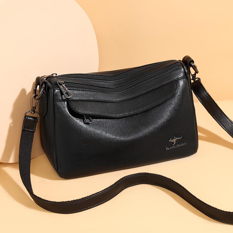 Modische Schultertasche aus Kunstleder, Damen Handtasche in Unifarbe, Retro Schultertasche, Umhängetasche mit mehreren Fächern, geeignet für den täglichen Gebrauch und zum Einkaufen