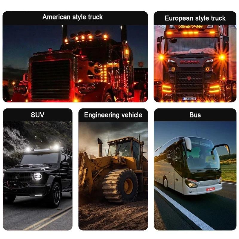 12V 24V Led Marker Light Turn Signal Lamp Indicators Warning Light For Truck Trailers Caravan ATV UTV RV Chassis Grille