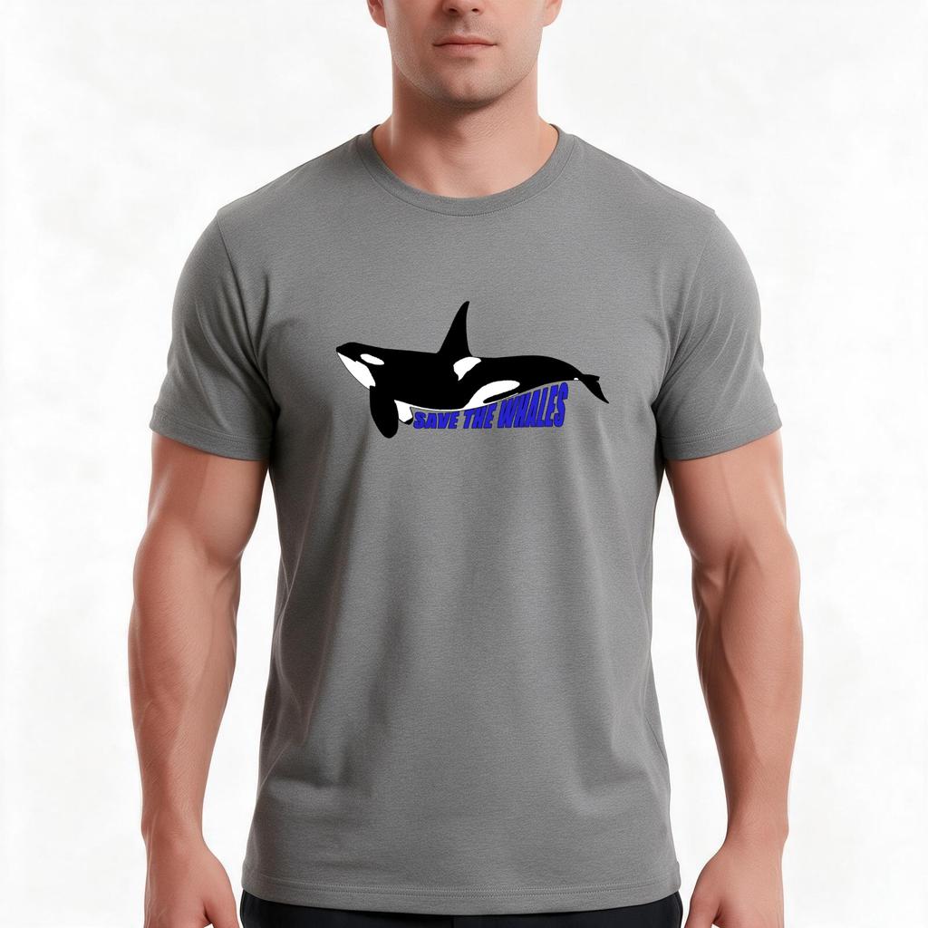 Save The Whales Tshirt Summer Casual Cotton Tee Oversized Streetwear Tops Vintage Graphic Print Loose Fit Short Sleeve