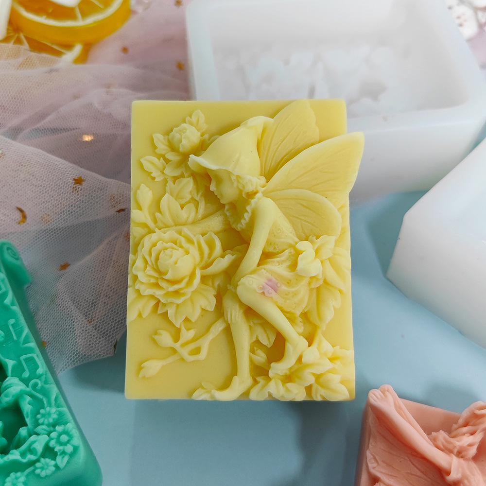 Retro Praying Angel Garden Fairy Silicone Mold for Soap, Candle, or Plaster Epoxy