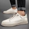 Fashion Leather Men Skateboarding Shoes Outdoor Casual Shoes Men Comfortable Flats White Shoes for Men Sneakers Big Size 48 49