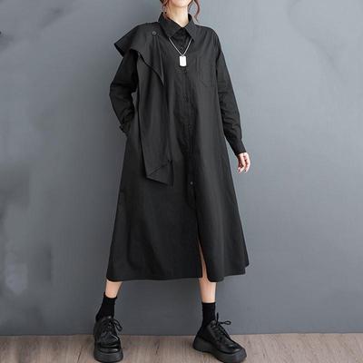 Long Sleeve Plus Size Vintage New In Dresses for Women Casual Loose Spring Autumn Shirt Dress