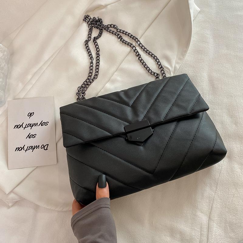 Trendige Retro-Damen-Achseltasche 2025 neue einfache Mode-Kette Umhängetasche ausländischer Stil Rauten-Schulter kleine quadratische Tasche