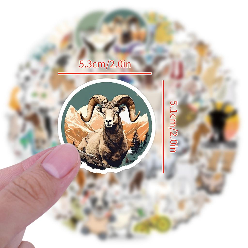 60 New Goat Animal Graffiti Stickers for Children DIY Mobile Suitcase Waterproof Stickers