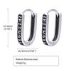 Vnox Viking Runes U Style Earrings for Men, Vintage Silver Color Stainless Steel Hoop Huggie Earrings,Gifts for Him Jewelry