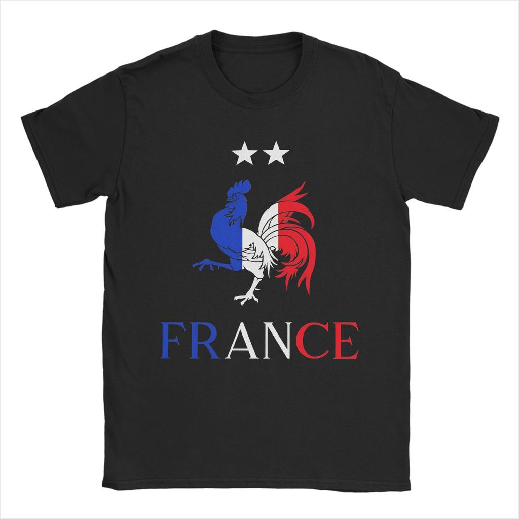 French Rooster France Flag  TShirts for Unisex  Novelty 100 Cotton Tees Round Collar Short Sleeve T Shirts Big Size Tops