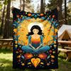 1PC Meditation, Serenity Outdoor Blanket Lightweight Flannel, Soft & Warm, All-Season Use for Sofa, Outdoor, Camping, Living Room, Office64