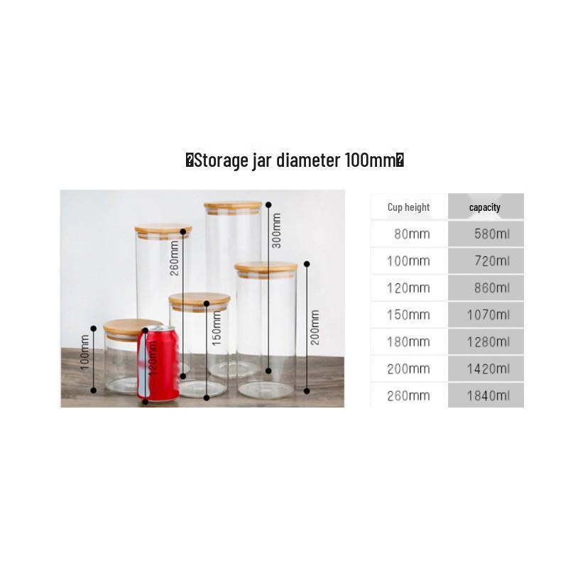 Voedselopbergpot van hoog borosilicaatglas met deksel