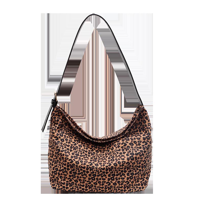 Leopard Print Canvas Bag, Women's Commute To Work, Large-capacity Shoulder Bag, Lazy Wind Messenger Bag, Student Handbag.